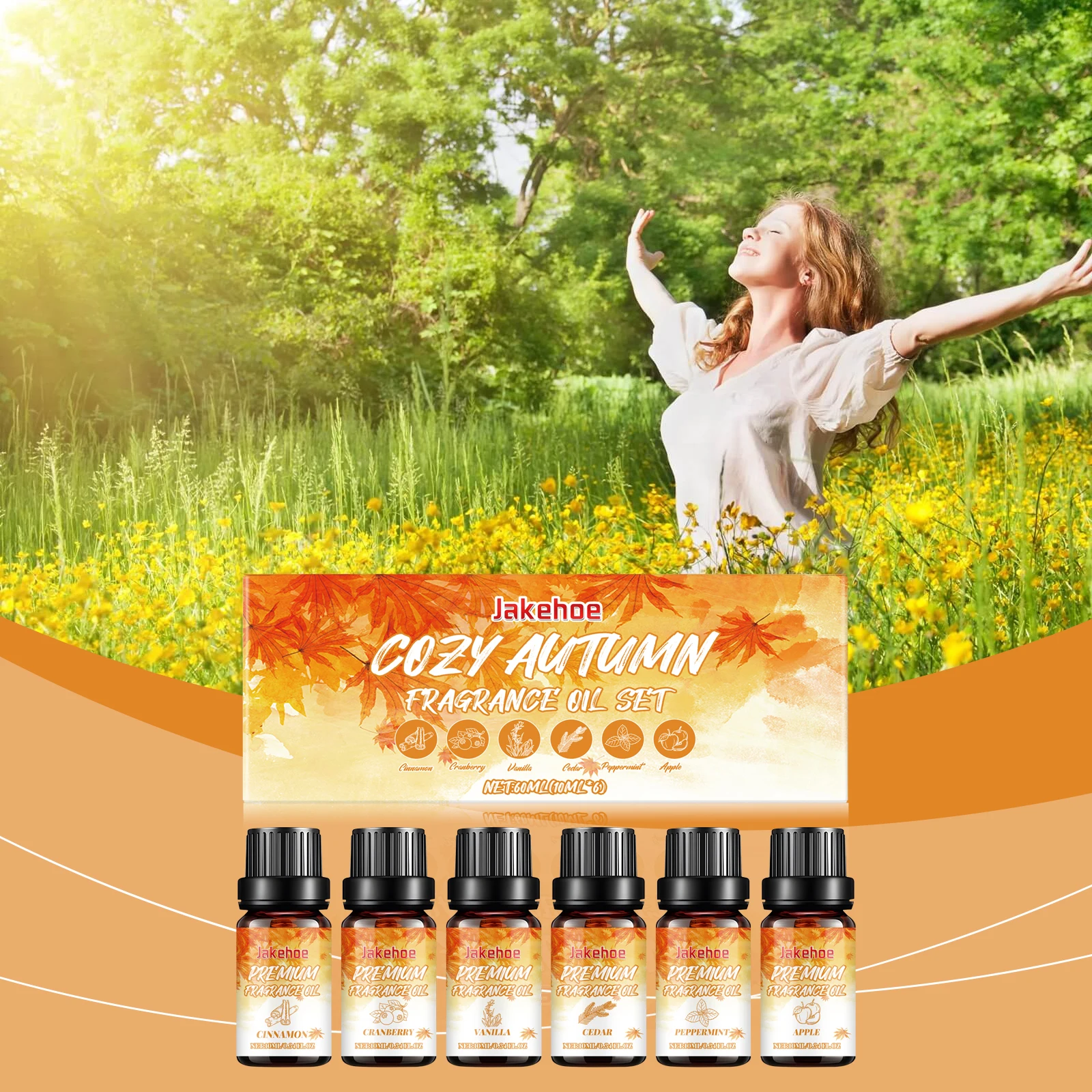 Autumn Essential Oil Set - Warm Fragrance for Creating a Cozy Indoor Atmosphere, Suitable for Humidifiers.