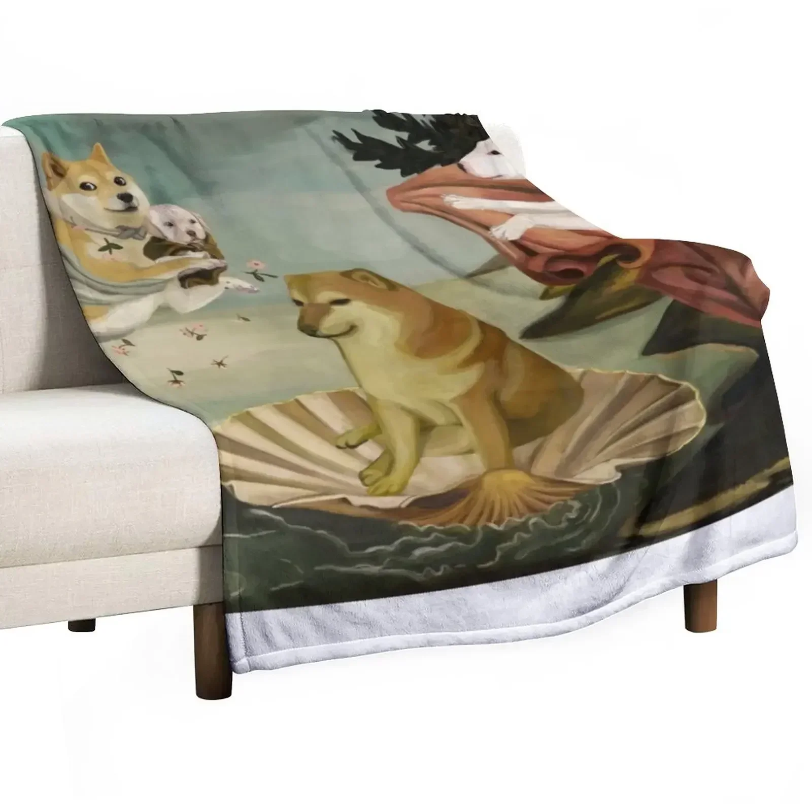 

the birmth of cheems Throw Blanket Retros Blankets Sofas Of Decoration for sofa Decorative Sofa Blankets