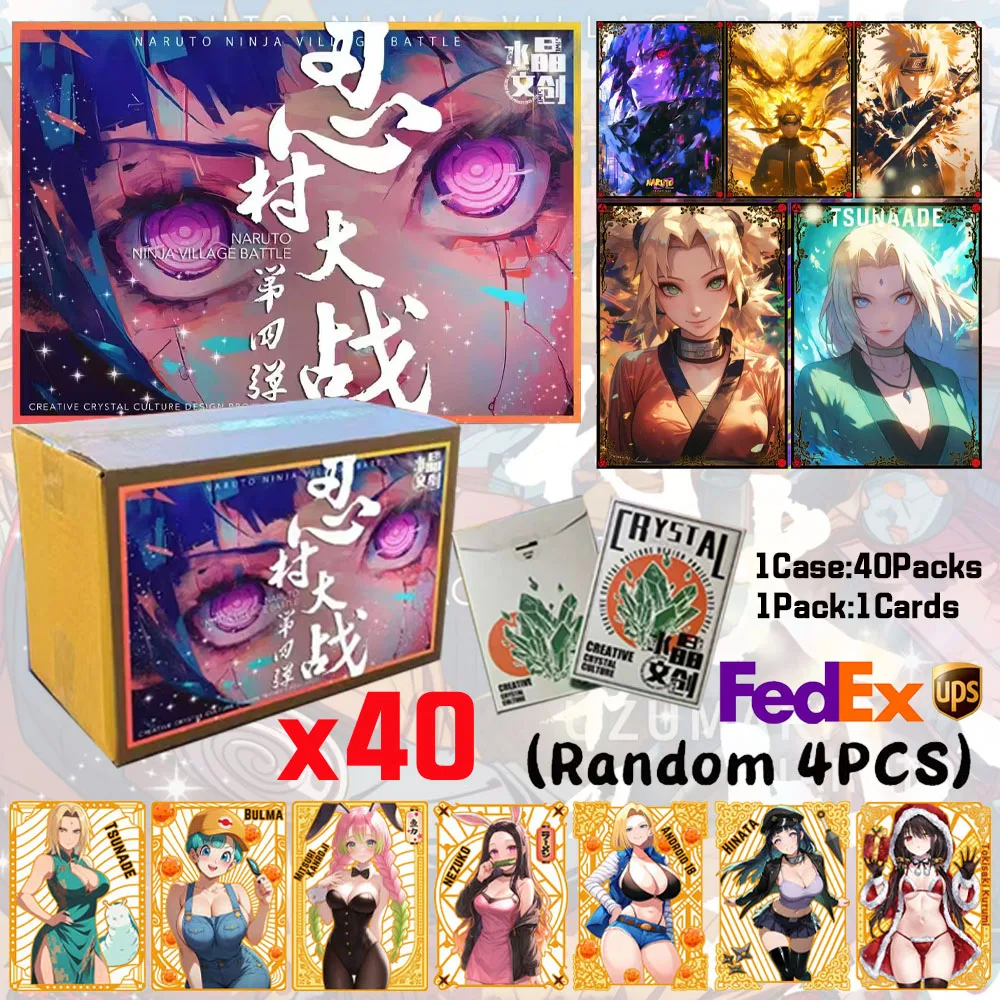 

Wholesale New Crystal Club Naruto NO.4 B5 Collection Cards Japanese Anime Booster Box Tcg Card Toy Hobbies Gifts