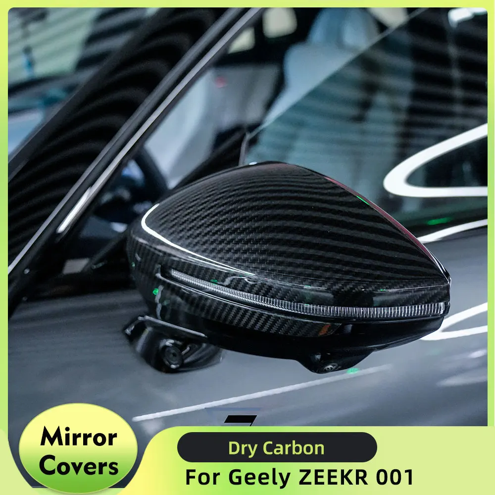 

Car Side Rear Mirror Cover For Geely ZEEKR 001 2021-2023 Prepreg Dry Carbon Rear View Mirror Cover Cap Sticker Protection