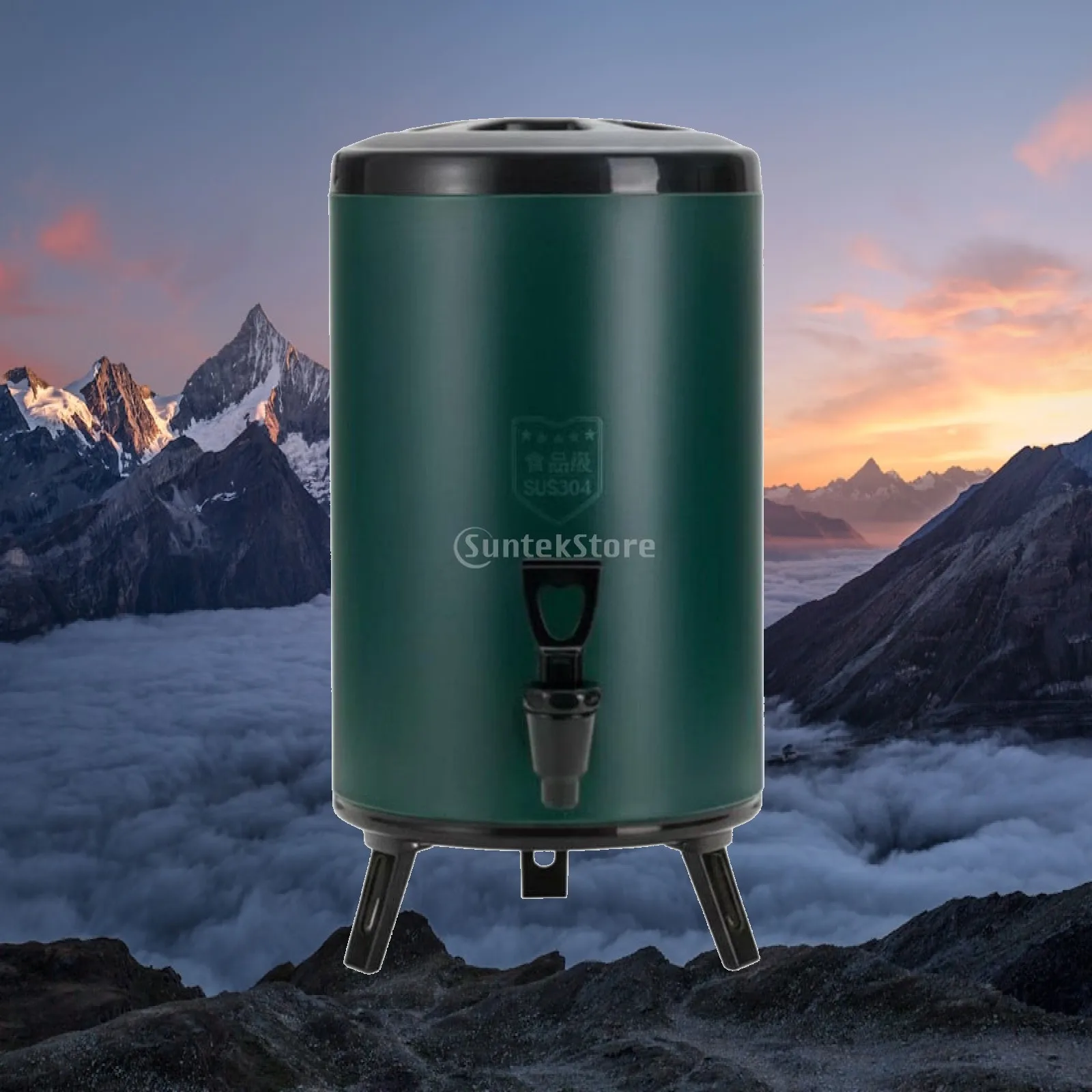 304 Stainless Steel Insulated Bucket Beverage Dispenser Thermal Hot Cold Urn with Legs for Outdoor Use
