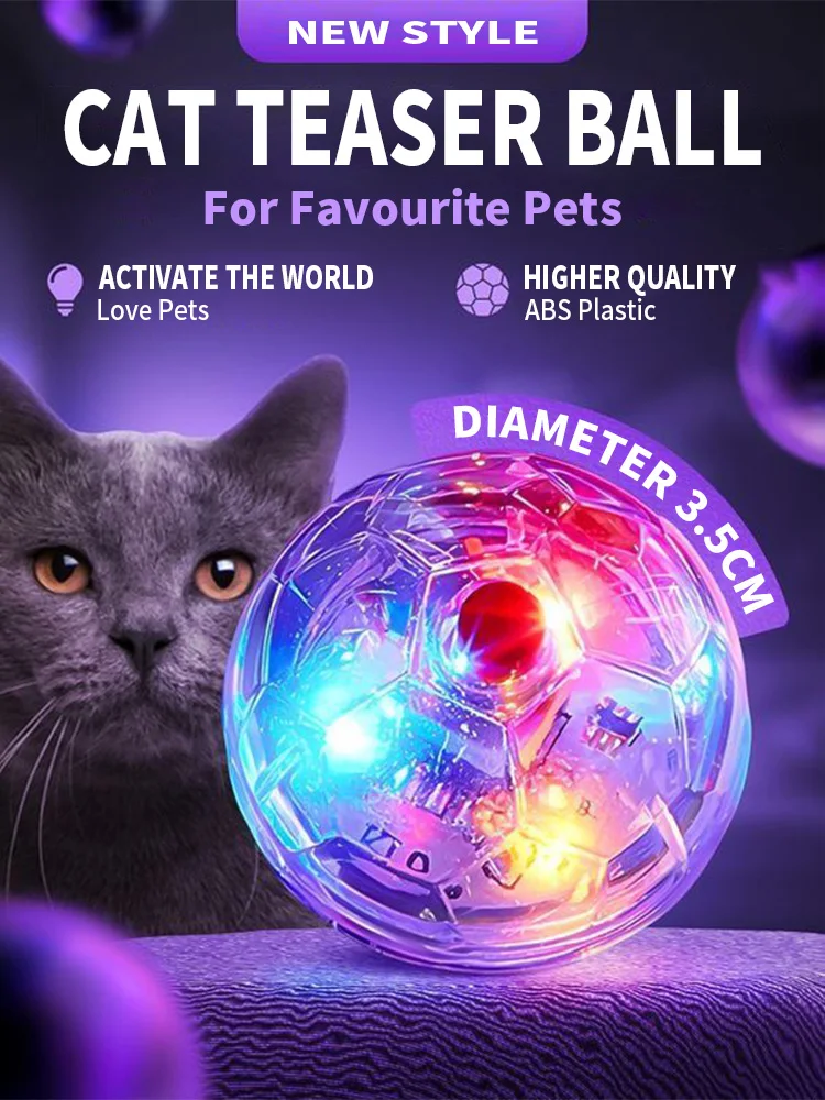 

3pcs Interactive Cat Ball Toy Flash Paranormal Equipment Ghost Toys Up Motion Balls Toy Light Pet Pet Flash Hunting Motion