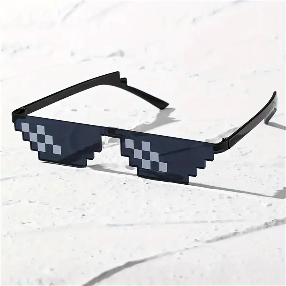 Mosaik Lustige Party Brille Festival Party Foto Requisiten Anime Pixel Brille Pixelated-Meme Gamer Dekor Bevorzugung Lustige Kreative Geschenke – Detail 6