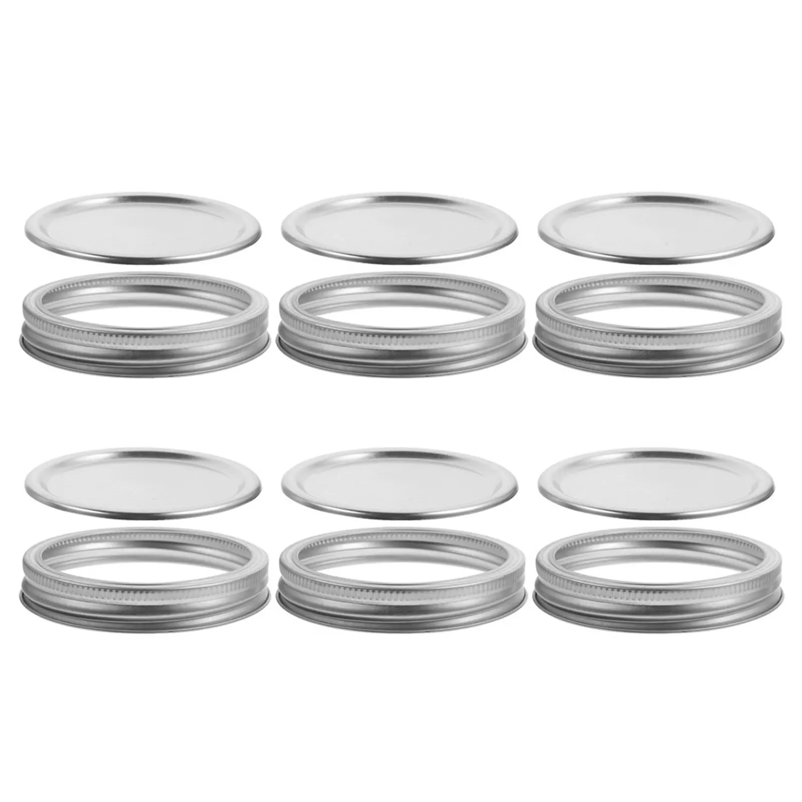 

6Set Metal Jar Lids Airtight Tinplate Canning Lids Practical Design for Freshness and Versatile Use Airtight Jars Covers
