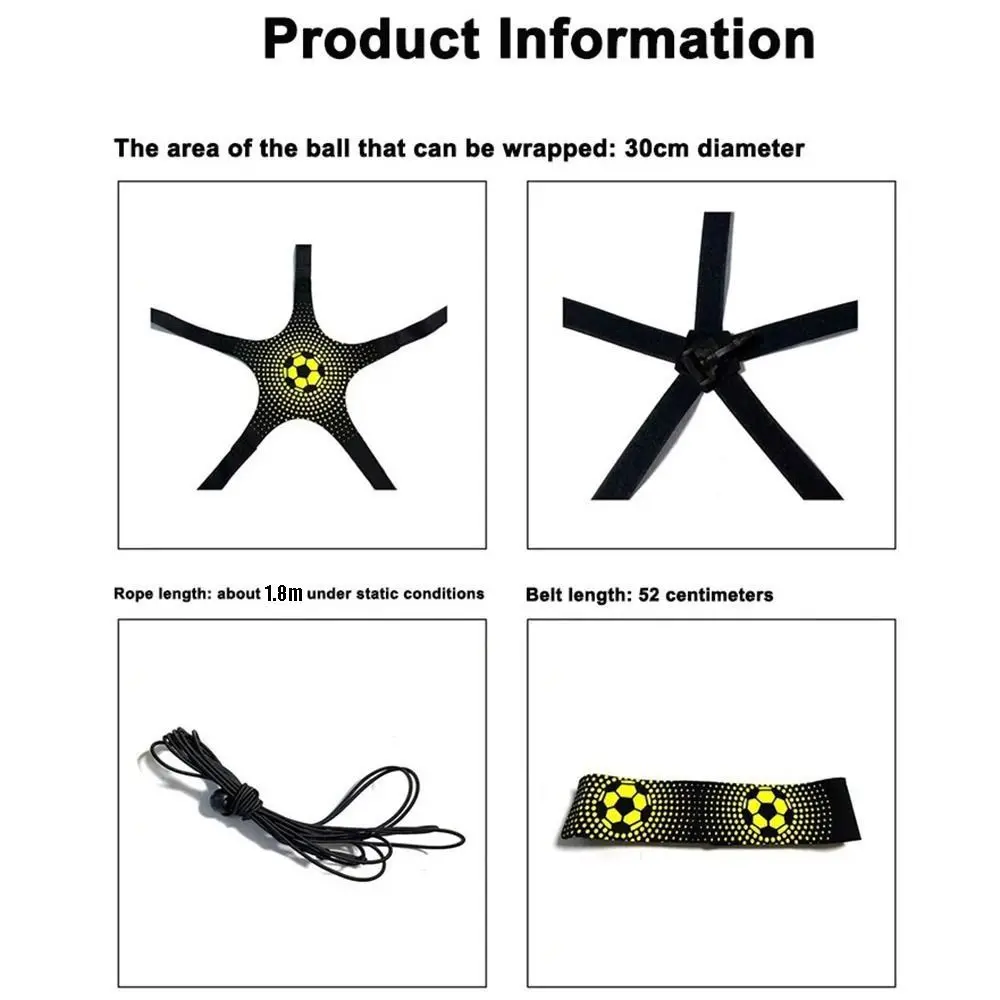 Elastic Belt Soccer Ball Juggle Bags Adjustable Kicking Soccer Trainer Belt Durable Portable Football Kick Trainer Team Sports