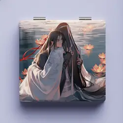 Mo Dao Zu Shi lusterko kosmetyczne Lan Wangji Wei Wuxian drukowanie uczeń dziewczyna ręczny lusterka do makijażu słodkie Anime Cosplay dostaw