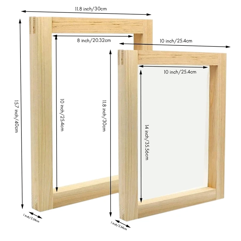 Screen Printing Starter Kit 22 Pcs, Wood Silk Screen Printing Frame With 110 Mesh Screen Printing Squeegees Gloves