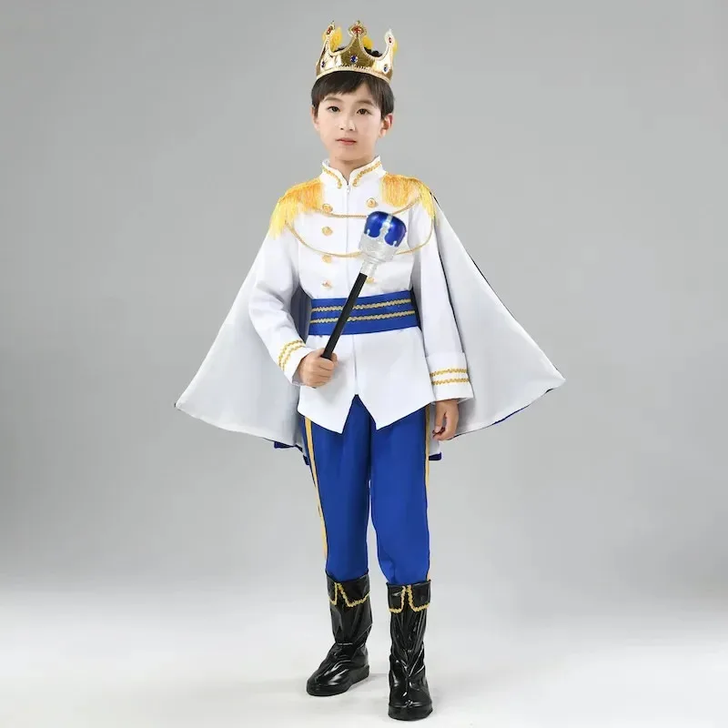 

Kids Halloween The Emotional Story of the Prince and Princess Fantasy Royalty Costume boys The King Cosplay Performance Costume