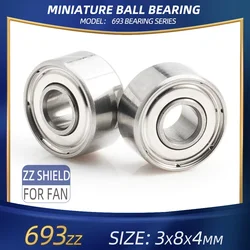 20PCS 693ZZ Bearing 3*8*4 mm ABEC-9 Computer Fan Ball Bearings 693 ZZ PC Cooling Case Fans R-830zz Repair FIX For PS4 XBox