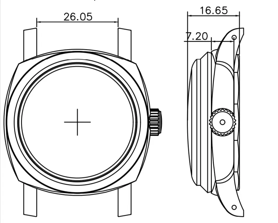 PAM 6154 6152 Watch Case Vintage Case Stainless Steel Bubble Mirror Water Resistant Case for ETA6497/6498 movement P1 P2 Case