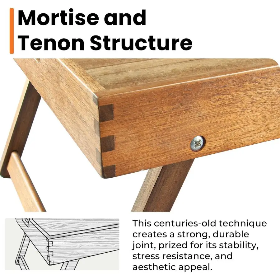 

Large Folding Bed Tray Table, 22 x 14 Acacia Wood Breakfast Tray, Food Serving Tray with Legs for Eating in Bed