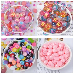 20pcs Kawaii M Beans Resin Candy Beads Flatback Cabochon Stone Applique Figurines Ornament Jewelry Making Hairwear Accessorie