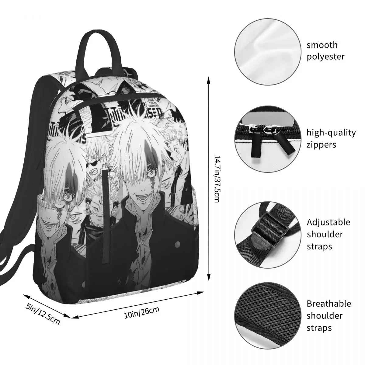 JJK Anime Gojo Satoru Jujutsu Kaisen Backpack Student BookBag Children School Bag Computer Shoulder Bags Boys Girls