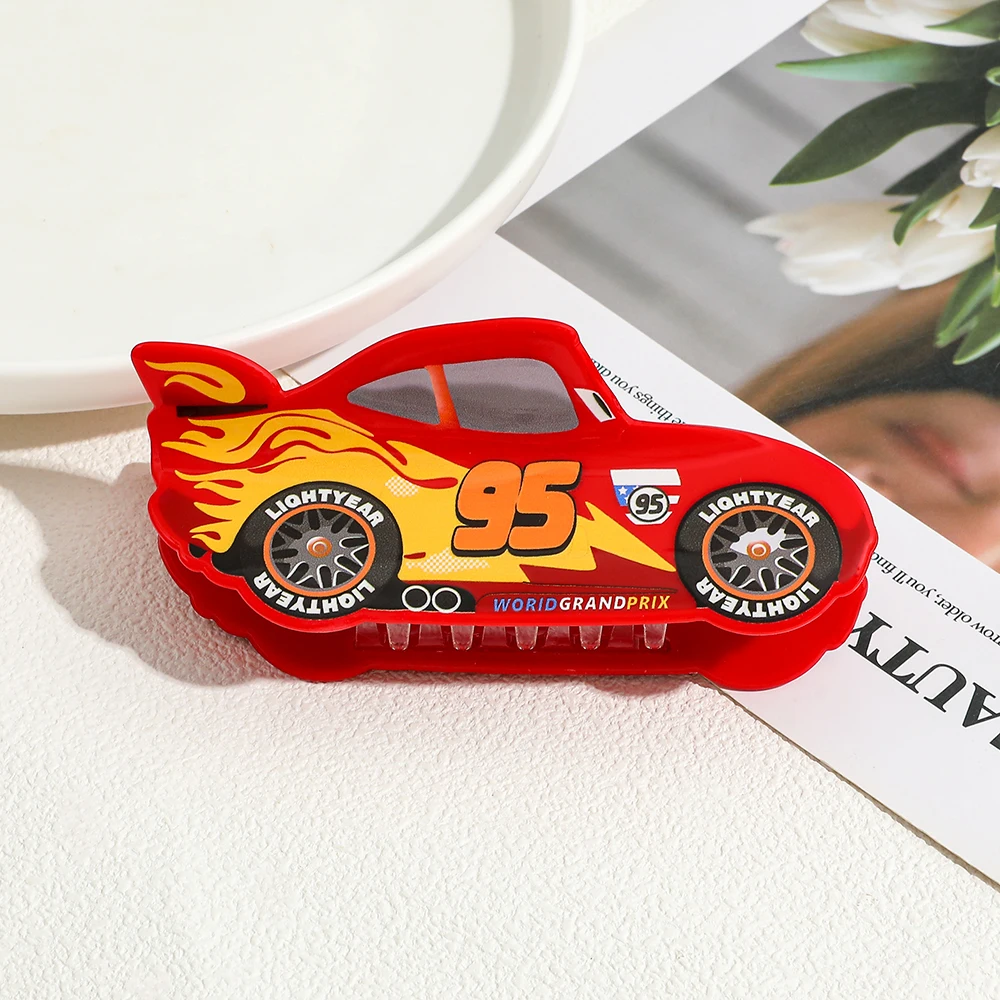 مشبك شعر ديزني كارز 3 لايتنينج ماكوين شارك بايت، شخصية أنيقة، إكسسوارات شعر عملية يومية، مشبك شعر آمن #5