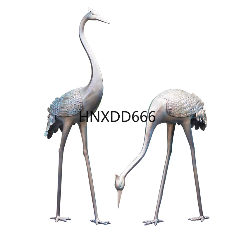 

New Chinese style imitation copper crane pool modern sculpture ornament landscaping