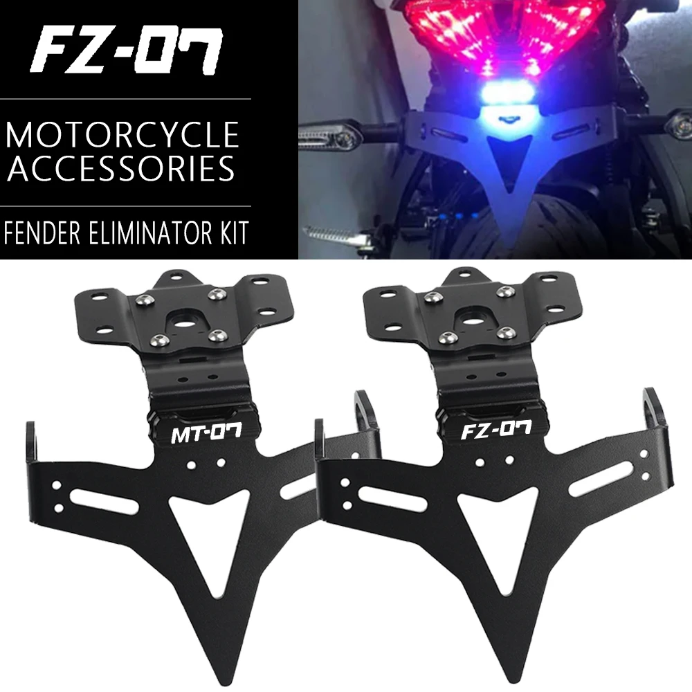 

For Yamaha MT-07 MT 07 FZ-07 2013-2024 YZF R7 2021 - 2026 License Plate Holder Fender Eliminator Registration Bracket With LED