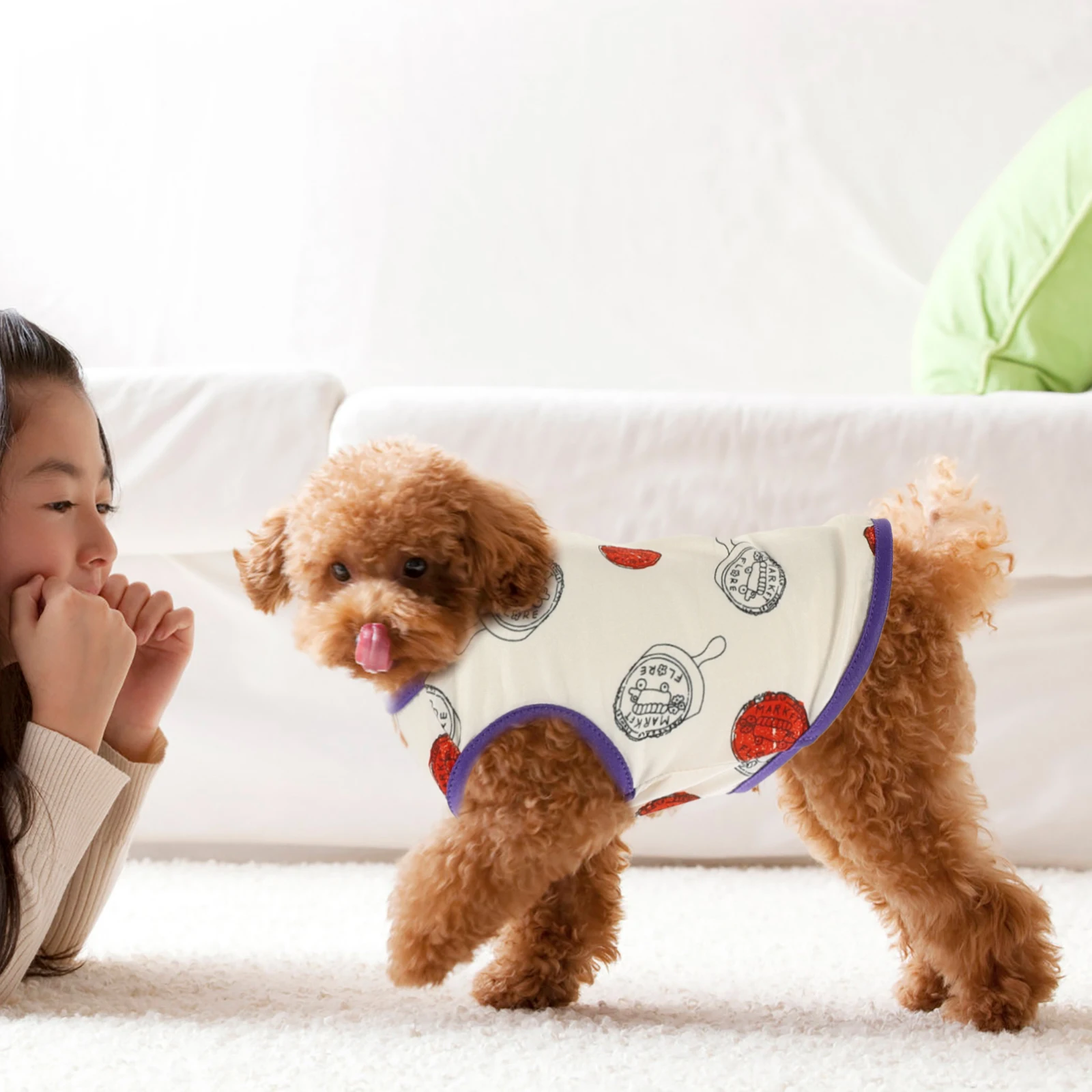 

Costume Clothes Summer Dress Floral Embroidery Puppy Vest Adorable Dog Clothes Breathable Pet Shirt Portable Pet