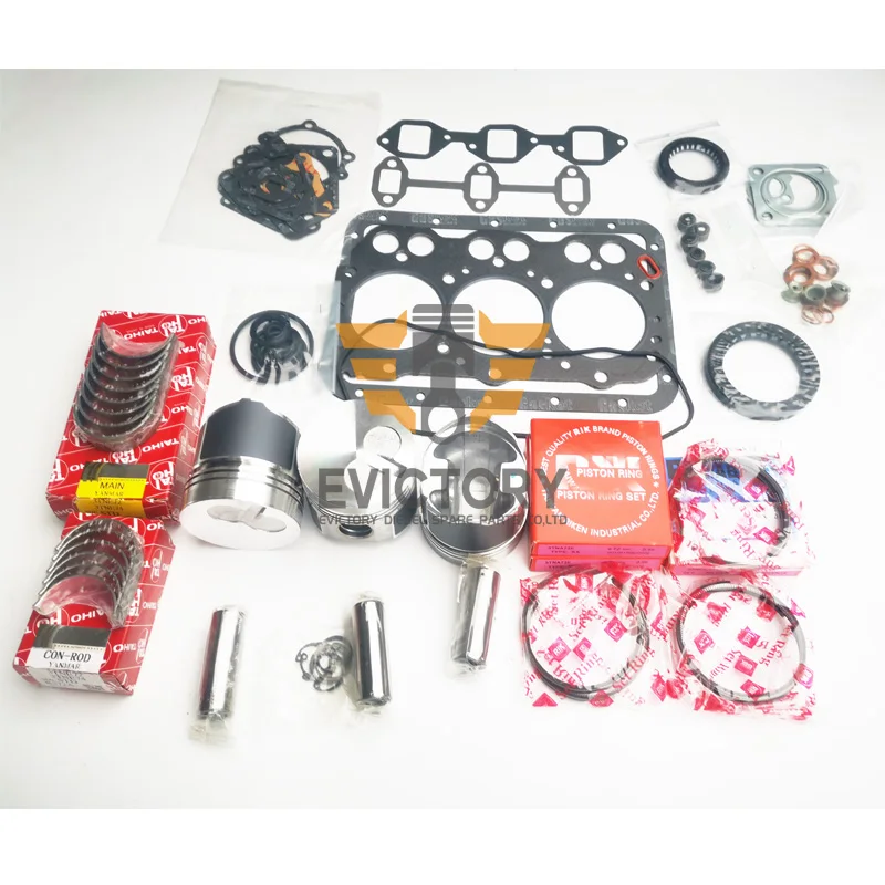 

For YANMAR 3TNE72 rebuild kit water pump piston ring cylinder gasket kit main conrod bearing set