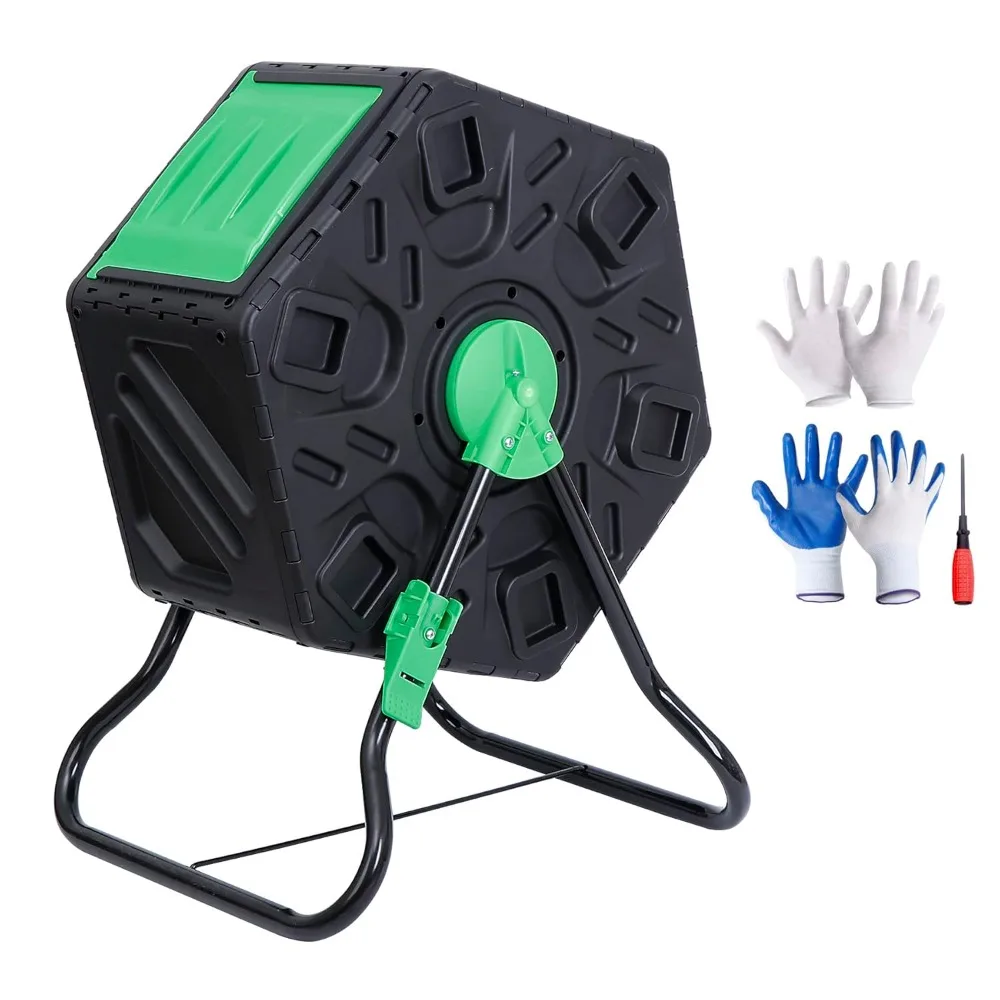 

Компостер-тумблер на 18,5 галлонов, всесезонный, для улицы, без BPA, с одной вращающейся камерой, с 2 выдвижными секциями, настраиваемый