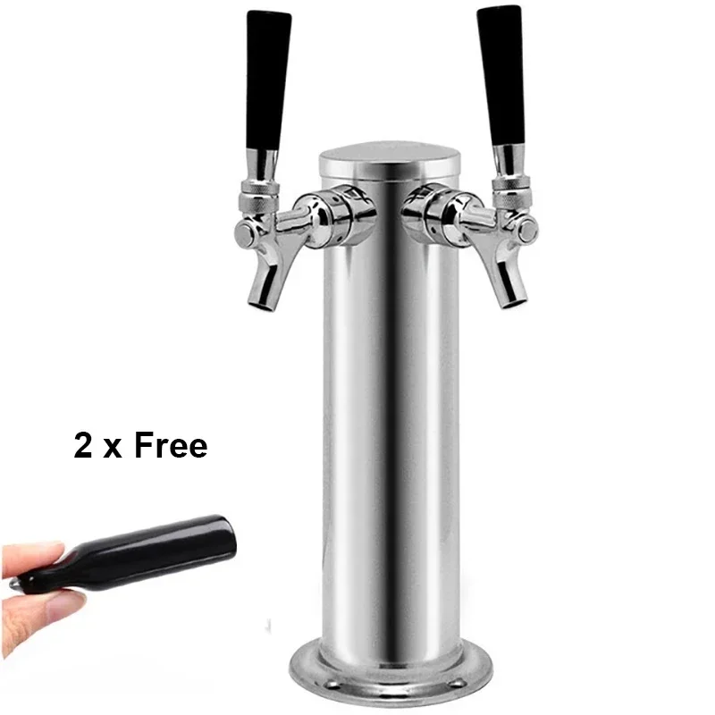 Beer Tower With Drip Tray Double Taps Beer Dispenser For Bar Homebrew Beer Soda Water Wine Faucet Dispensing Tools