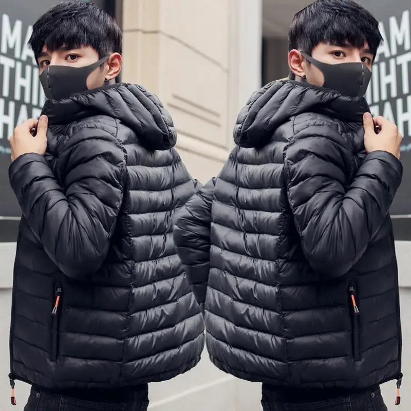 

Men's Lightweight down Cotton Jaet ort Sle Slim Fit Casual Hooded Coat Haome Cotton Outerwear Winter New Arrival