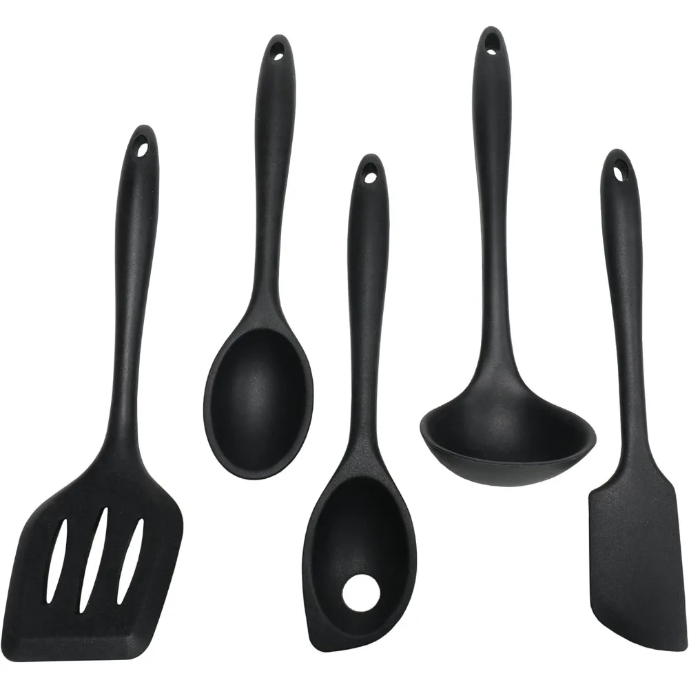 Chef Craft Premium Silicone Kitchen Tool and Utensil, 9 Piece Set, Black