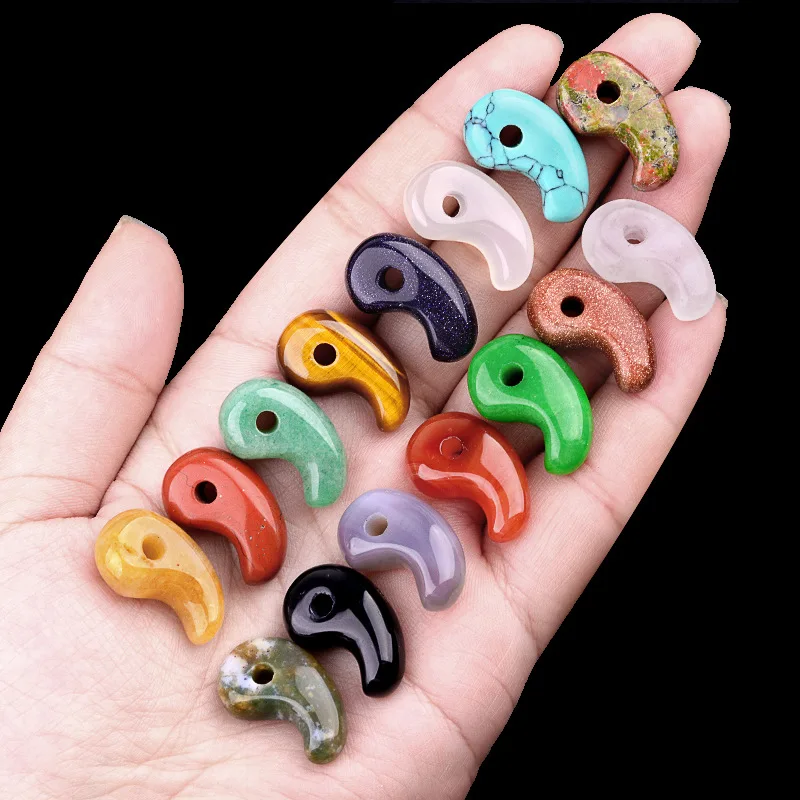 

Natural Stone Japanese Magatama YinYang TaiChi Reiki Healing Crystals DIY Pendant Amulet Amulet 22x14mm