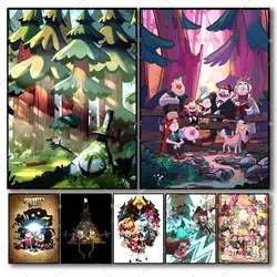 Classic Gravity Falls Movie Poster Self-adhesive Art Waterproof Paper Sticker Coffee House Bar Room Wall Decor