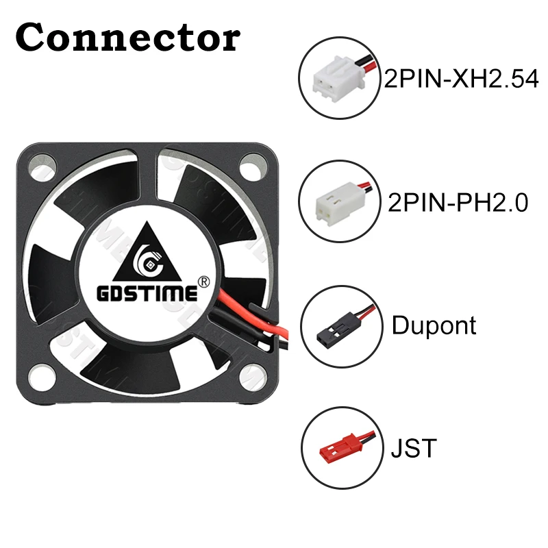 Gdstime 30mm 5V 8.4V 12V 24V Fan 3010 2Pin JST Dupont Cooler 3CM 30x30x10mm Mini DC Brushless Dual Ball Bearing Cooling Fan