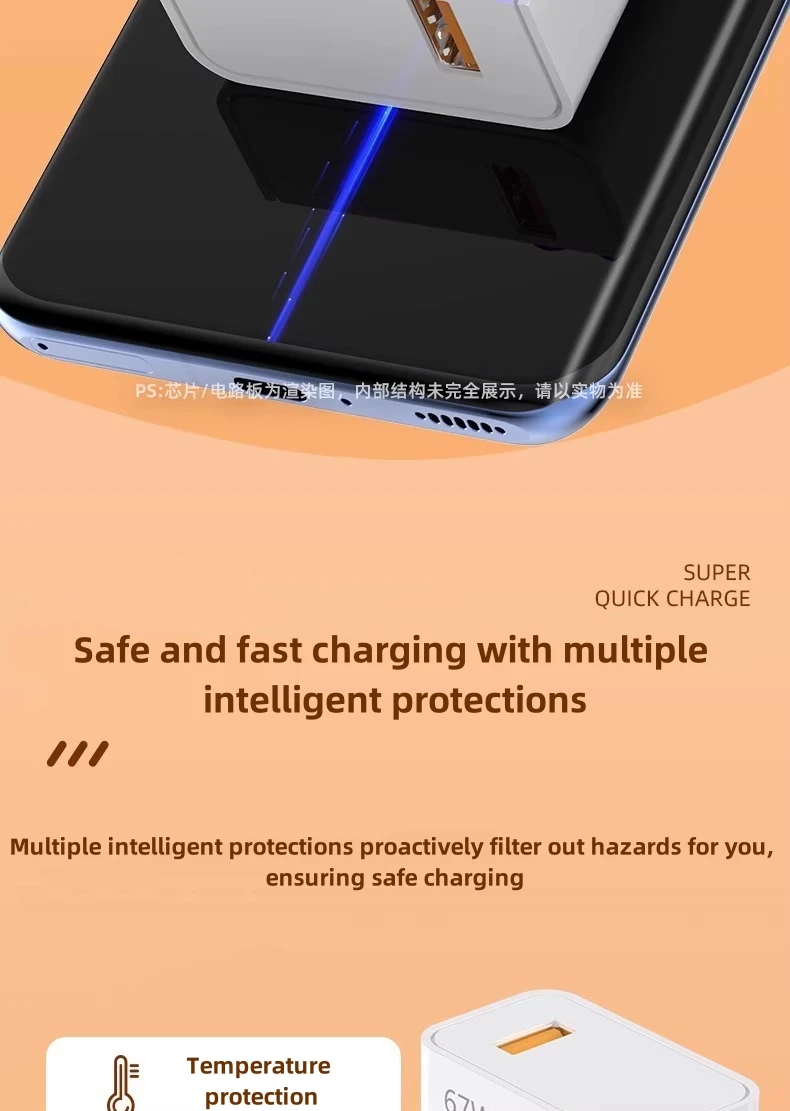 For Xiaomi 67W USB Super Fast Charger Power Adapter Mi 12 11 6A Type C Cable POCO X5 X4 Pro Note 9 10 11 Charging