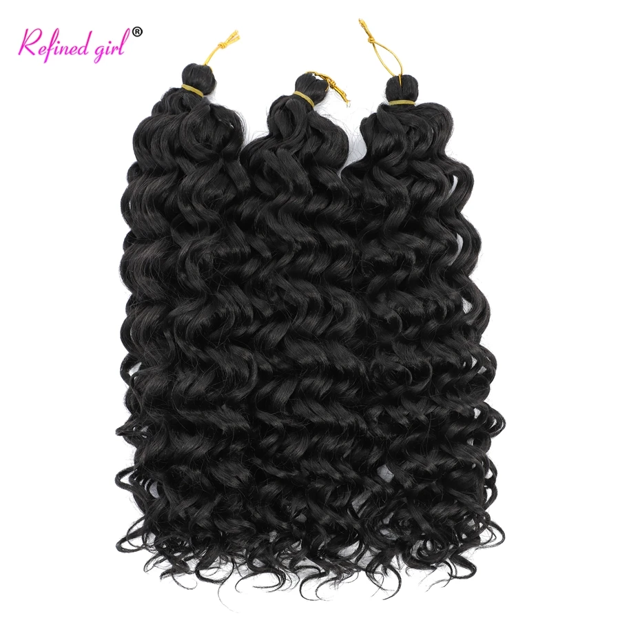 Synthetic Ocean Wave Crochet Hair 18 24 Inches long Freetress Water Wave Braiding Hair Extensions Crochet Braid for Women Gilrs