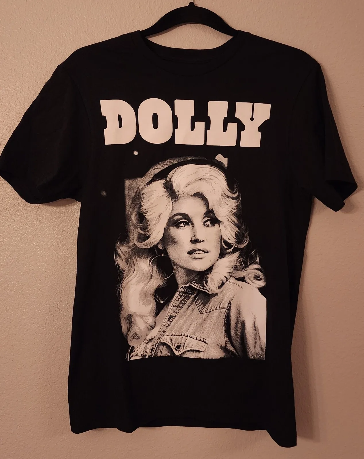 دوللي بارتون تي شيرت رجالي مقاس أبيض وأسود بأكمام قصيرة، مقاس S، Jolene جديد في القمم ملابس رجالية صيفية