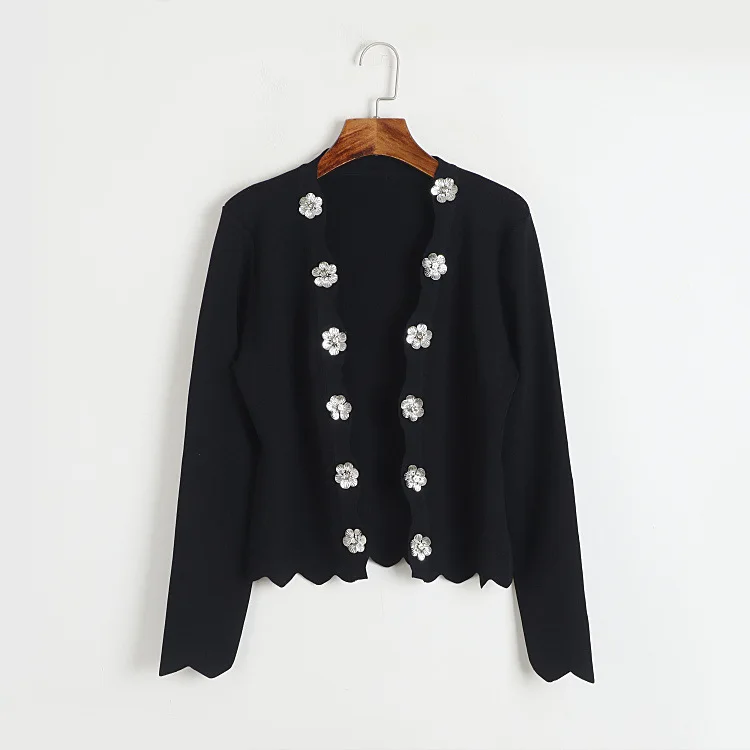 

2024 Autumn Women Coat V neck Long Sleeve Pink Black White