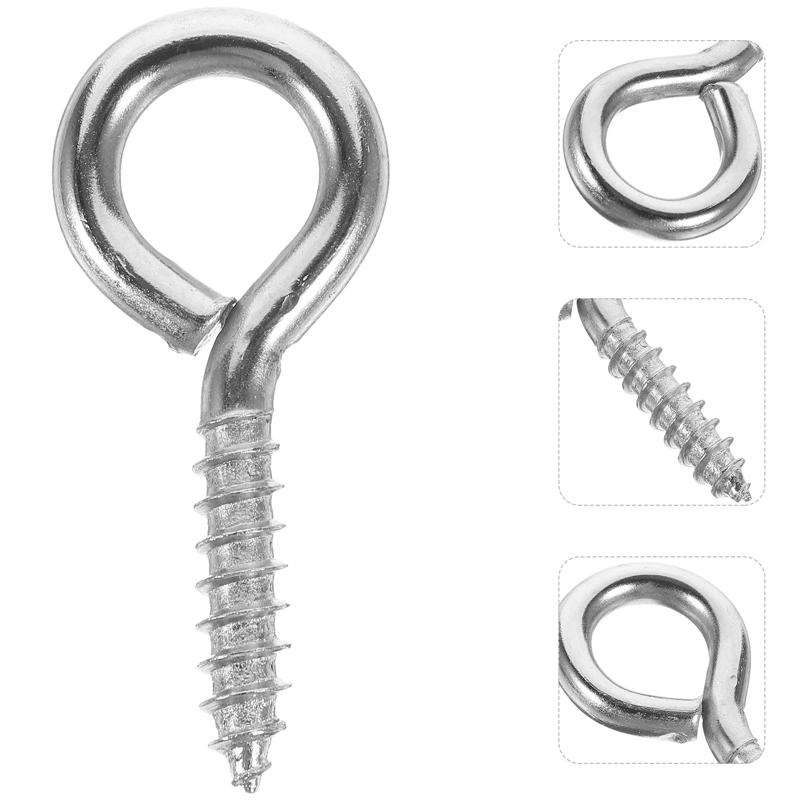 

10Pcs Screw Metal Eyelet Screw for Cable Fixing DIY Crafts Sturdy Self Tapping Small Hook Pins