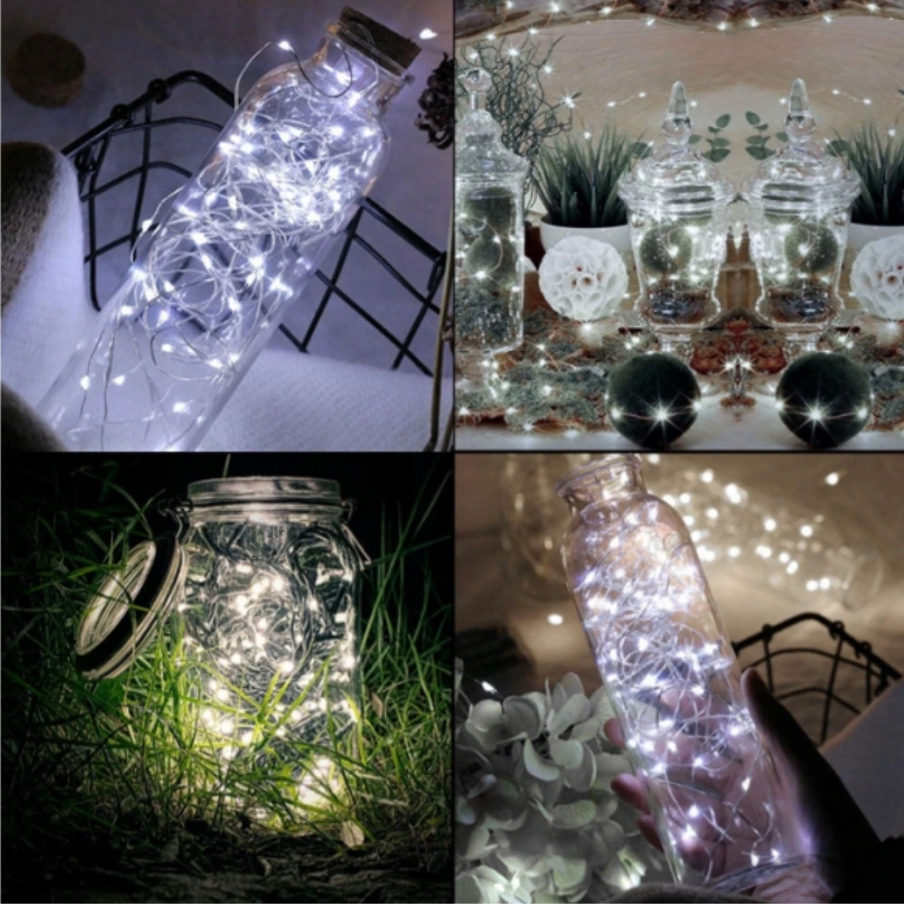 2/5/10/20M LED Silver Wire String Lights USB Remote Control Outdoor Waterproof for Holiday Christmas Wedding Party Decoration