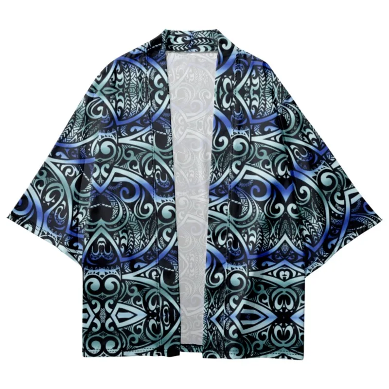 

2023 Japanese Kimono Men's And Women's Harajuku Traditional Kimono Paisley Pattern Beach Shirt Summer Bathrobes