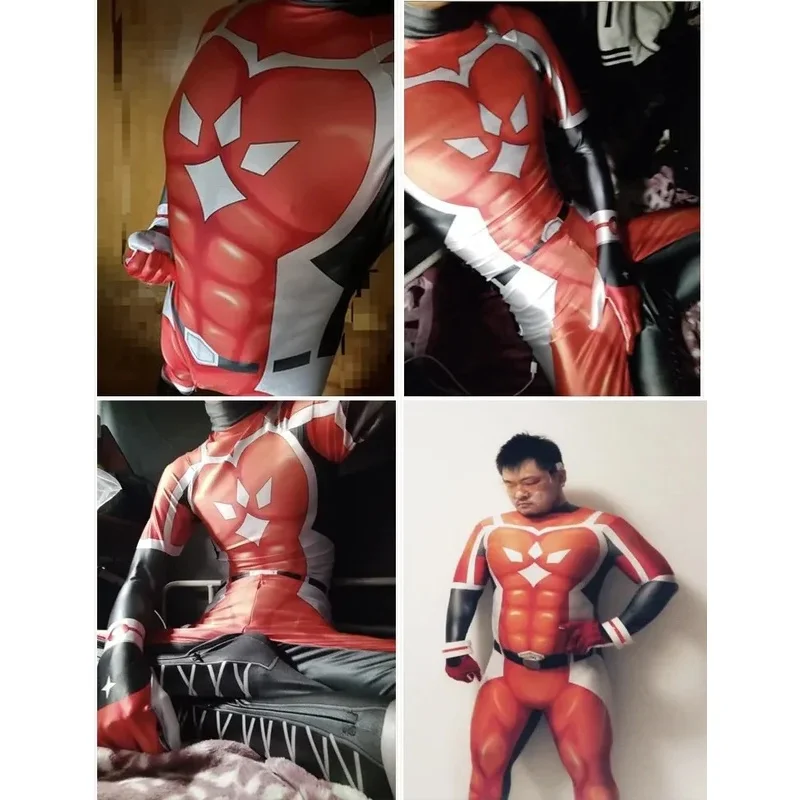 

AD1 Хэллоуин Live A Hero Косплей Костюм Зентаи Красный Прочный Костюм Супергерой Боди Взрослые Дети Комбинезоны5 @ rD ~