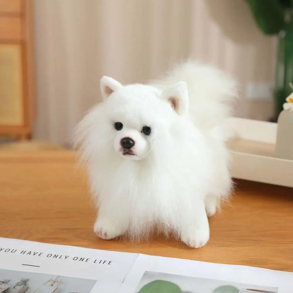 Standing Pomeranian Plush Toy Real Life Pet Doll Simulation Pomeranian Dog Home Decor Stuffed Animals Stuffed Puppy Doll