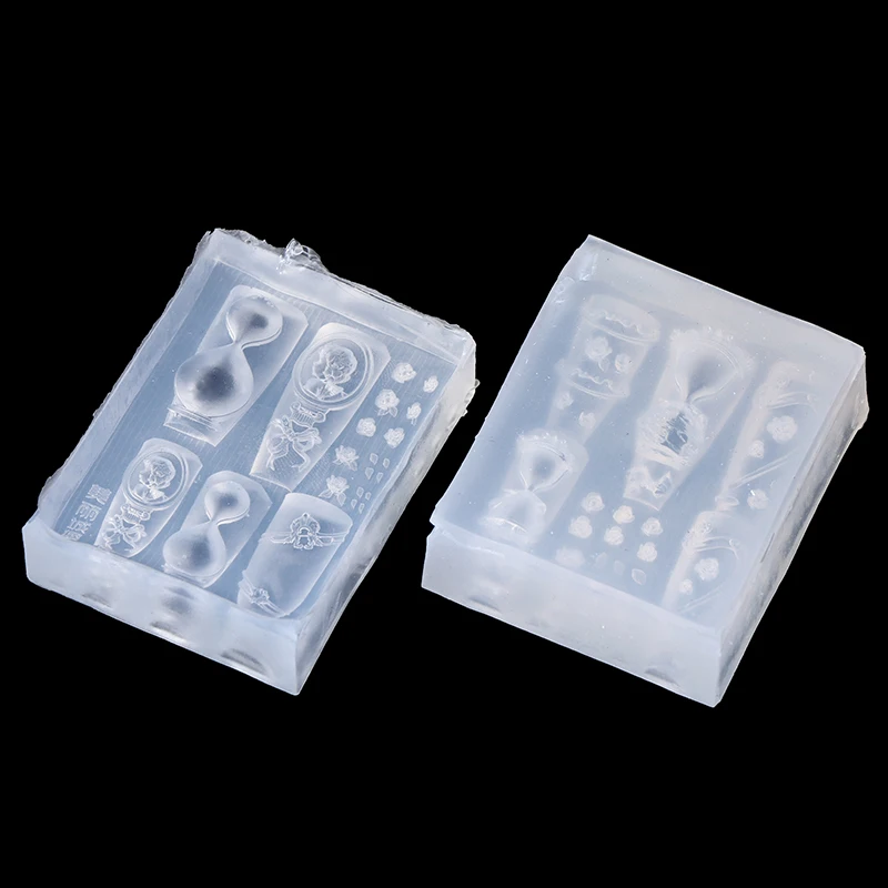 Nuovo stampo per unghie in silicone a forma di clessidra rosa sigillo per unghie decorazioni per unghie unghie design fai da te salone per unghie piastra per timbratura stereoscopica