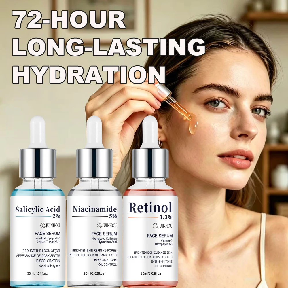 JUINHOU 3-teiliges Hautpflege-Serum Salicylsäure Niacinamid Retinol Aufhellend Porenverfeinernd Ölkontrolle Feuchtigkeitsspendend für Tägliche Hautpflege – Detail 10
