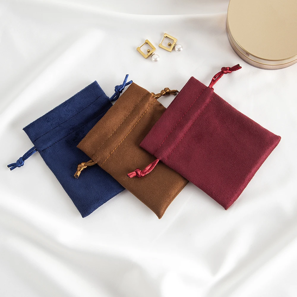 10 Stück Schmuck-Geschenkbeutel, Flanell, Samt, Wildleder, Kordelzug, Verpackung, Organizer, Beutel, Hochzeitsbevorzugungen, Süßigkeiten, Goodie, Babyparty-Aufbewahrung – Detail 10