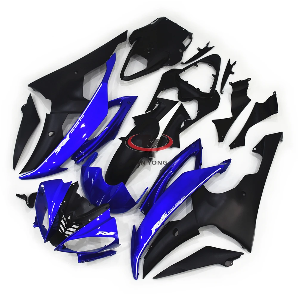 

Motorcycle Full Fairing Kits Bodywork Bright blue matte black print Cowling For Yamaha YZF600 R6 2008-2016 Injection