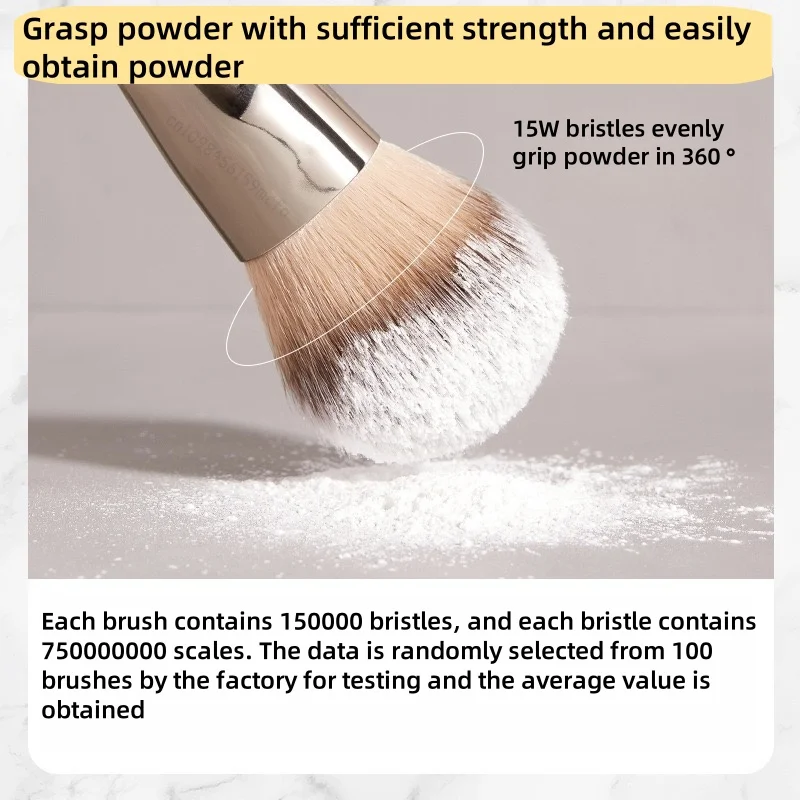 قطعة واحدة من فرش مكياج البودرة الدقيقة باللون الأسود، فرشاة مكياج أحمر الخدود برونزي برأس مستدير، أدوات تجميل للوجه ناعمة #5