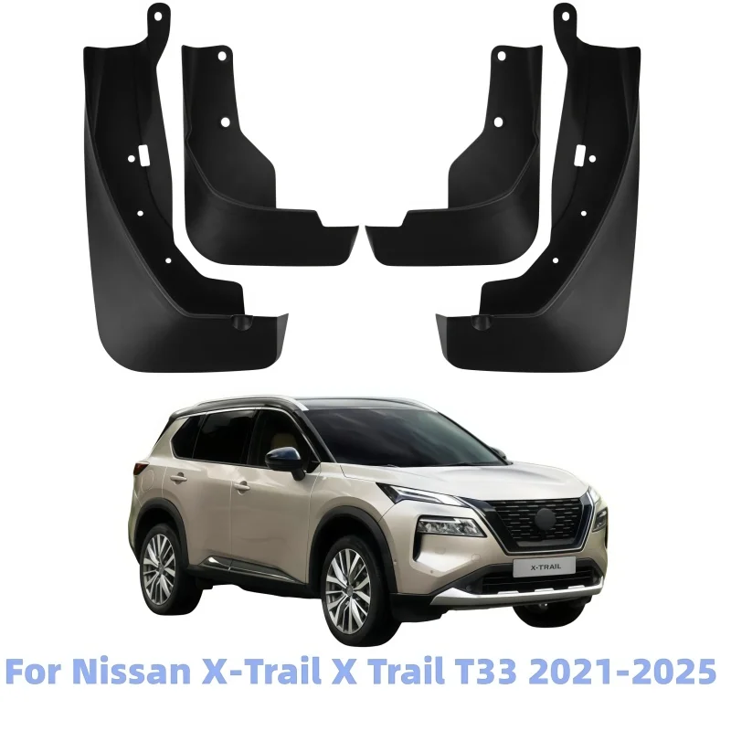 4Pcs Mud Flaps Splash Guards For Nissan X-Trail T33 Rogue 2021-2025 Front Rear Fender Mudguards Waterproof Auto Car Accessories