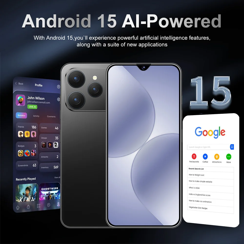 حار i17 برو ماكس 7.0HD الإصدار العالمي الأصلي 2026 جديد ذكي 5G بطاقة مزدوجة 8000mAh بطارية أندرويد 15 وظيفة التعرف على الوجه #4