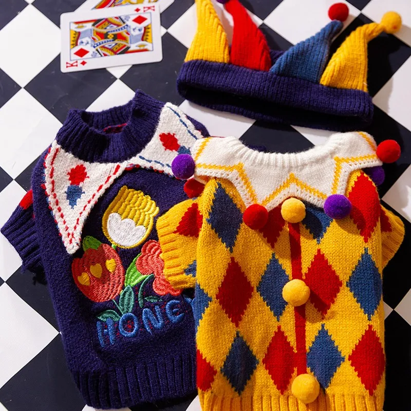 Niedlicher Haustier-Hundepullover, Winter-Hund, warme Kleidung, Welpenmantel, Chihuahua, Bichon, Yorkie, Kleidung, Pullover und Mütze, Set, Hundekostüm