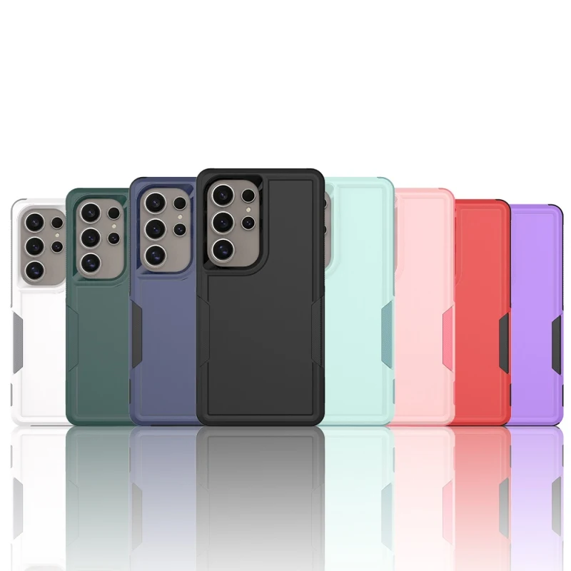 Luxury Shockproof Case Dual Layer Phone Cover for Samsung S26 S25 S24 FE S22 S23 Ultra S21 Hybrid Armor PC TPU Back Case