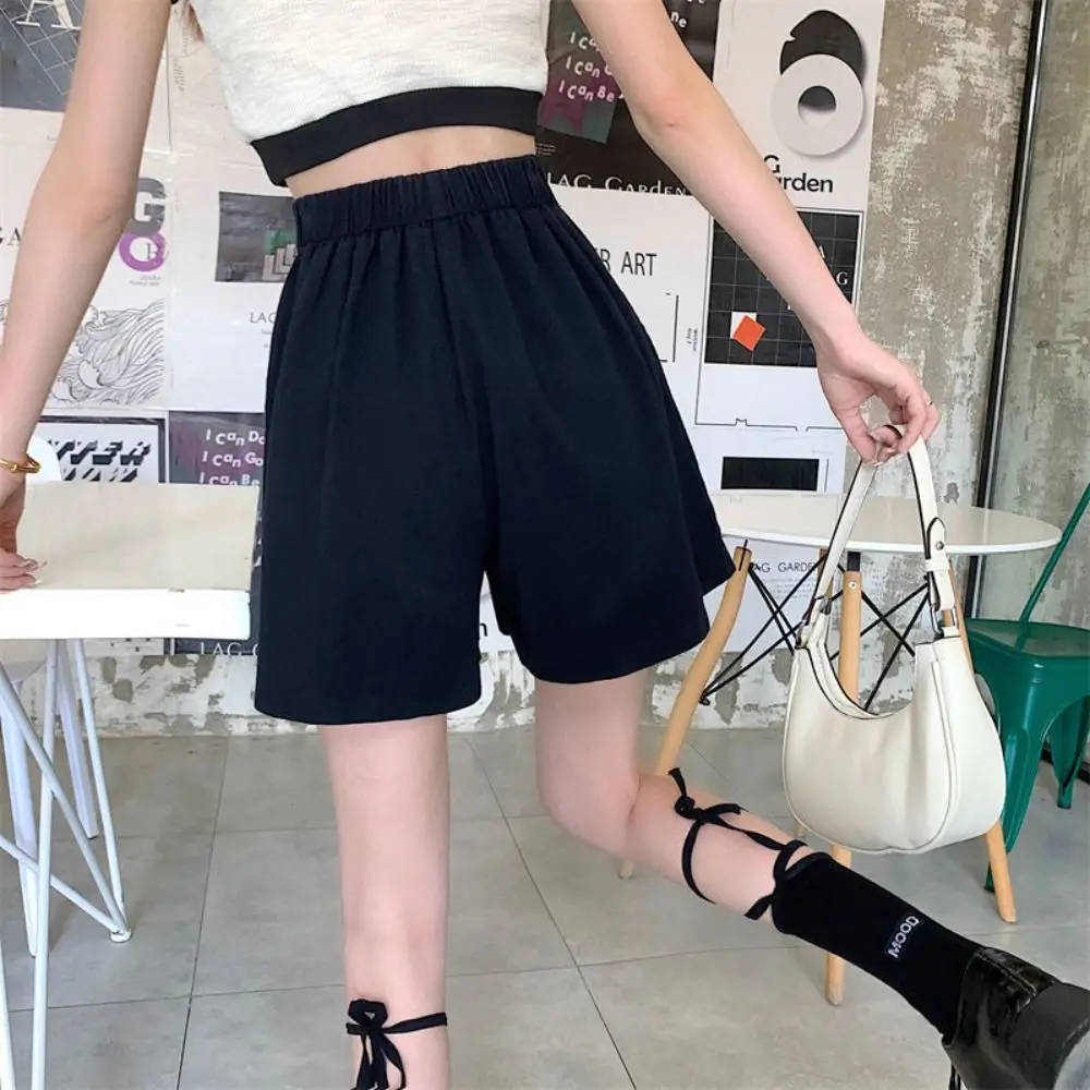 Casual High Waist Women Summer Shorts Loose Wide Leg Bermuda Shorts All-match olid Color Casual Short Pant 2024