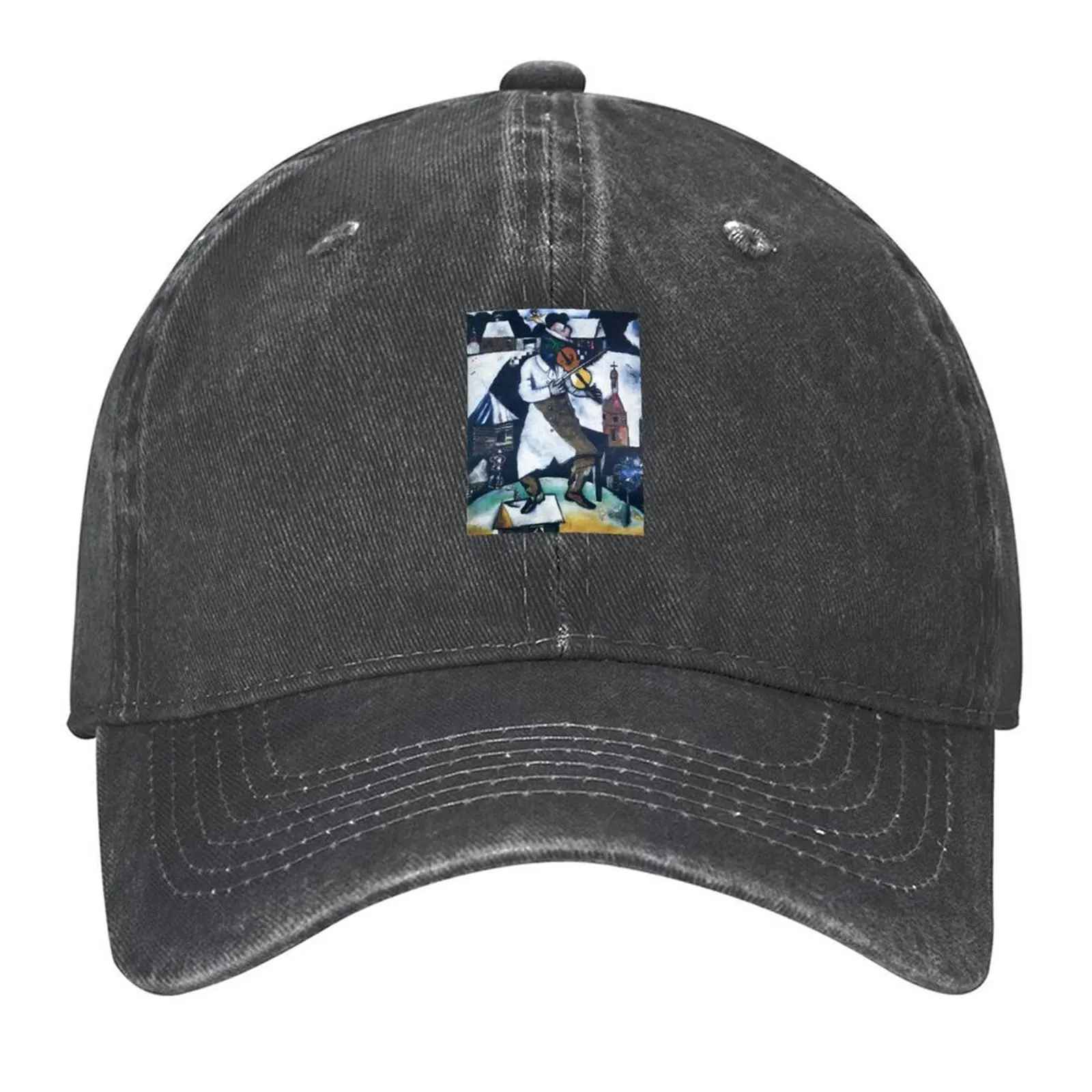 

The fiddler by Marc Chagall (1913) Baseball Cap Beach Vintage Snapback Cap Sunhat Women's Beach Men's