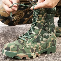 Stivali sportivi da uomo Camouflage scarpe antinfortunistiche da uomo High Top traspirante Desert calzature Sneakers da uomo stivali Zapatillas maschio